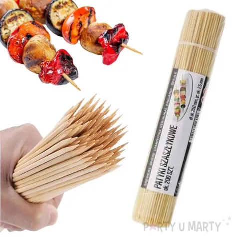 patyki szaszlykowe 250 mm 2 5 mm 200 szt