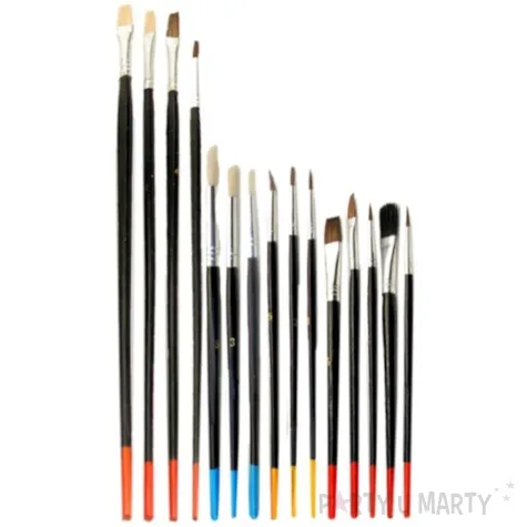 pedzelki artystyczne mieszane mix titanum 15 szt