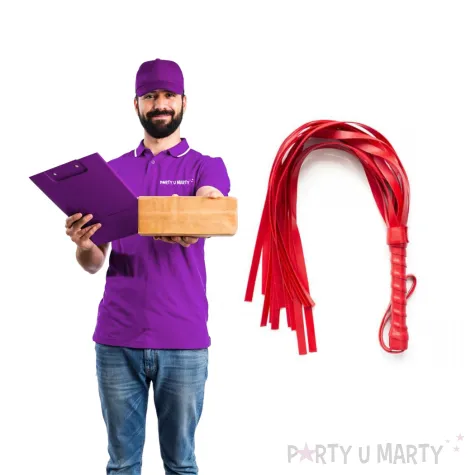 pejcz skorzany czerwony topgift 42 cm