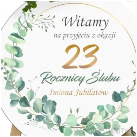 personalizowana dekoracja sali na rocznice slubu z imionami tablica powitalna 39 5 cm