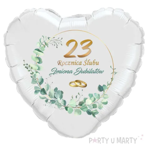 personalizowany balon z imionami na dowolna rocznice slubu nadruk na balonie na rocznice na prezent