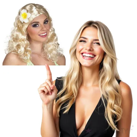 peruka hipiska z kwiatem blond boland