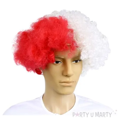 peruka kibica bialo czerwona polska