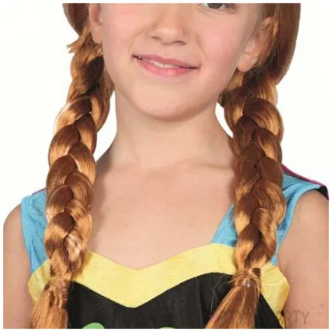 peruka ksiezniczka z warkoczami ruda godan