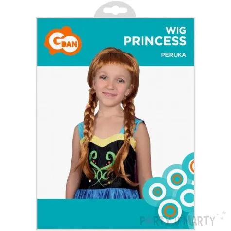 peruka ksiezniczka z warkoczami ruda godan