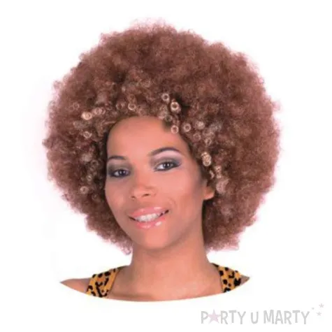 peruka party afro brazowa