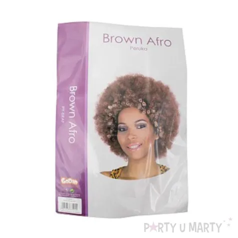 peruka party afro brazowa