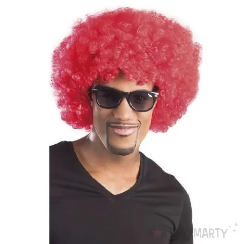 peruka party afro imprezowe czerwona boland