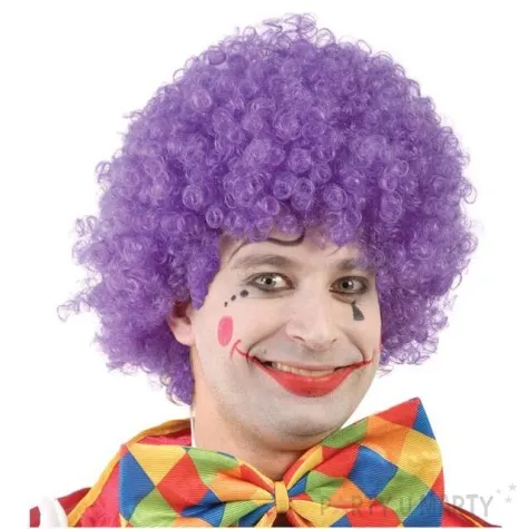peruka party afro klaun fioletowa guirca