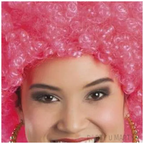 peruka party afro lata 70 rozowa boland