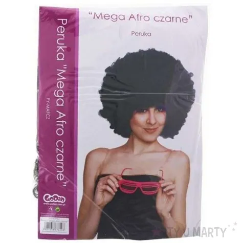 peruka party afro mega czarna
