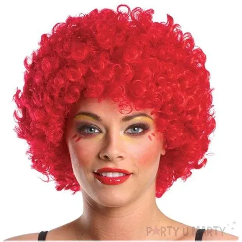 peruka party afro mega czerwona partytino