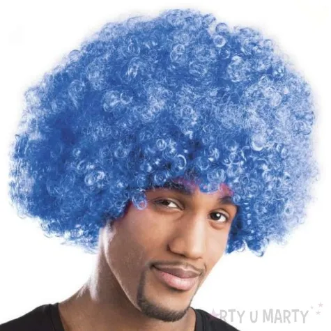 peruka party afro niebieska boland