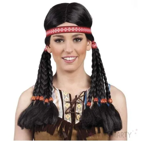 peruka party amerykanska indianka z warkoczykami boland