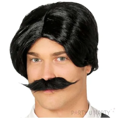 peruka party armando z wasami czarna guirca