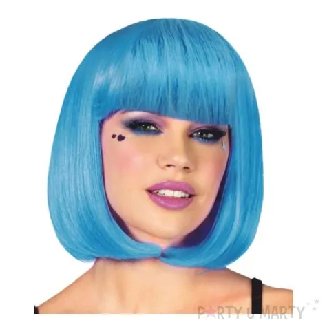peruka party bob niebieska