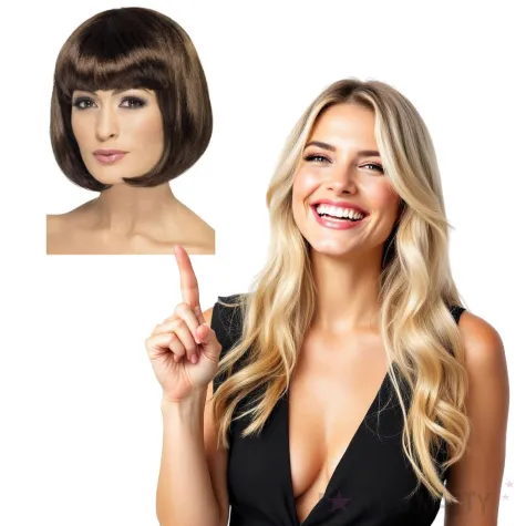 peruka party bob partyrama brazowa smiffys