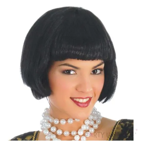peruka party bob retro czarna guirca