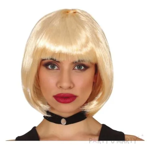 peruka party bob z grzywka blond guirca