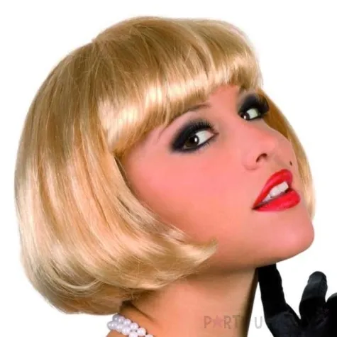 peruka party bob z grzywka blond partytino