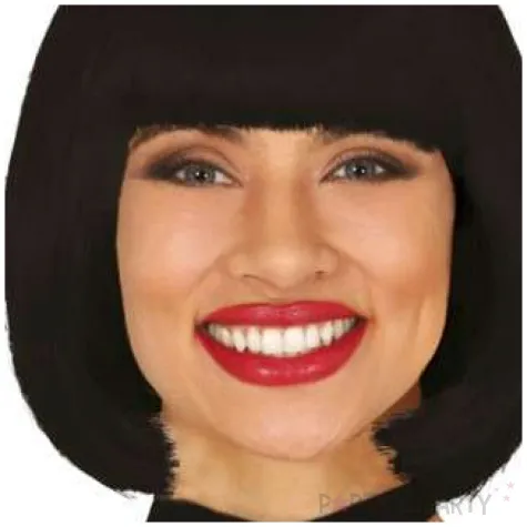 peruka party bob z grzywka czarna guirca