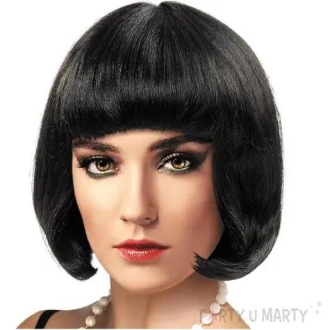 peruka party bob z grzywka czarna kraszek