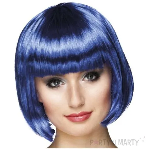 peruka party bob z grzywka niebieski boland