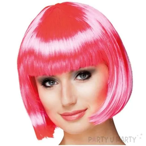 peruka party bob z grzywka rozowa boland
