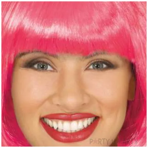peruka party bob z grzywka rozowa guirca