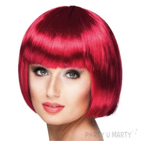 peruka party bob z grzywka rubinowo czerwony boland