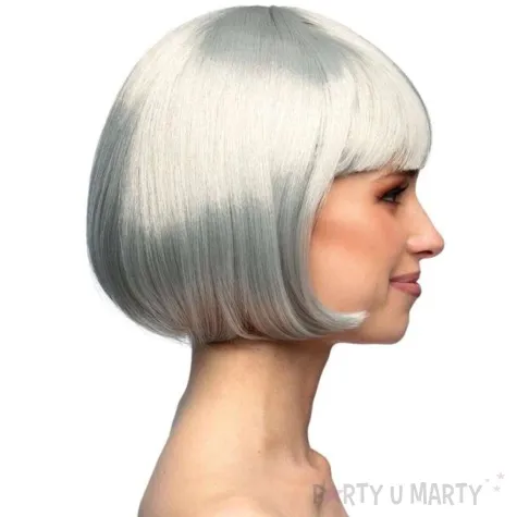 peruka party bob z grzywka srebrny boland