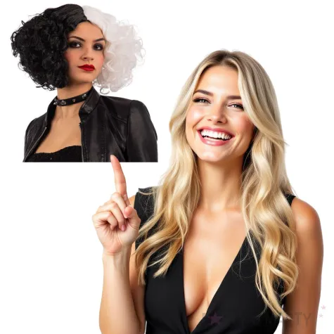 peruka party cruella czarno biala carnival toys