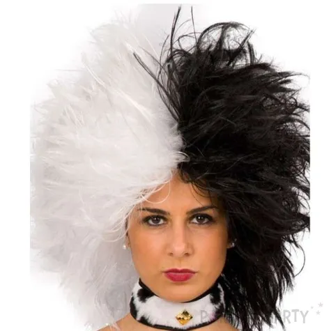 peruka party cruella czarno biala carnival toys