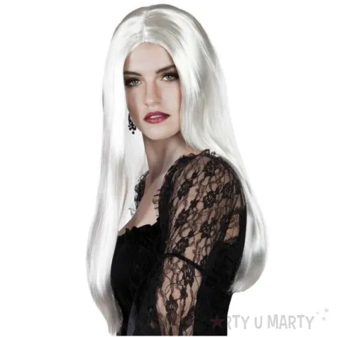peruka party czarownica dlugie wlosy biala boland