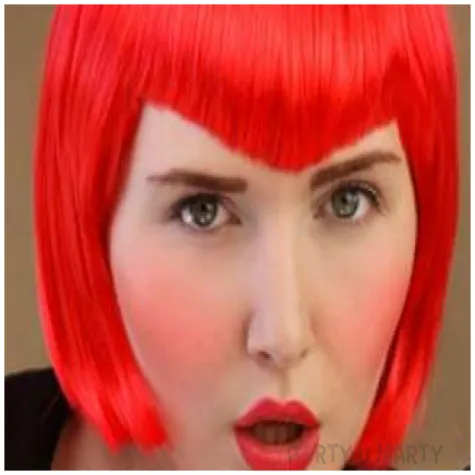 peruka party czerwona 1 szt