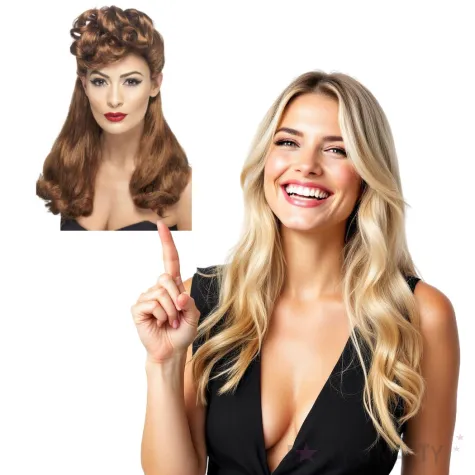 peruka party dama z hollywood brazowa smiffys