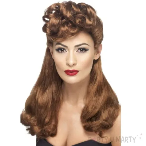 peruka party dama z hollywood brazowa smiffys