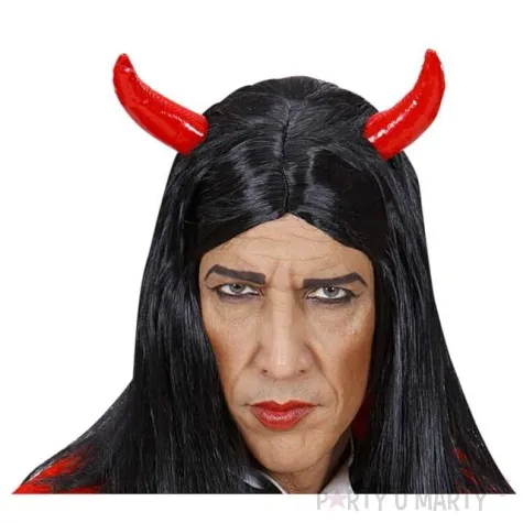peruka party diabel z rogami czarna widmann