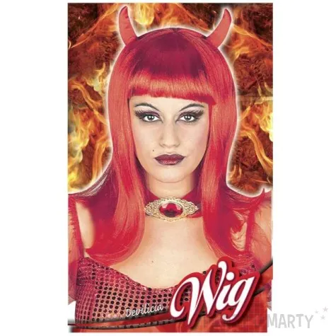 peruka party diablica z rogami czerwone widmann
