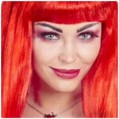 peruka party diablica z rogami czerwone widmann