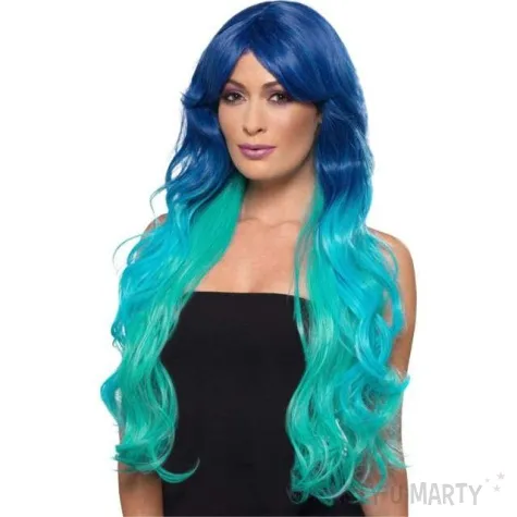 peruka party dlugie fale turkusowa smiffys