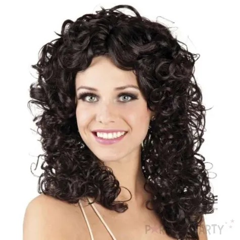 peruka party dlugie krecone brazowo czarny boland