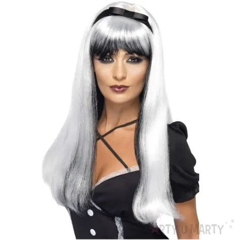 peruka party dwukolorowa czarno biala smiffys