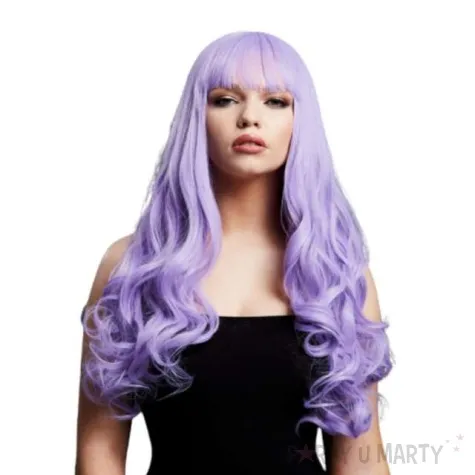 peruka party fever fioletowe krecone smiffys