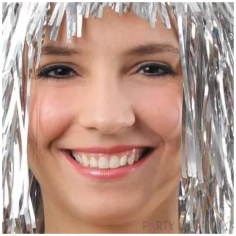 peruka party foliowa girl srebrna kraszek