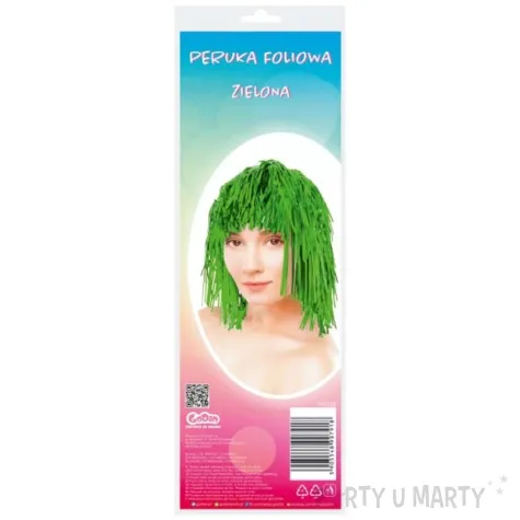 peruka party foliowa green zielona godan