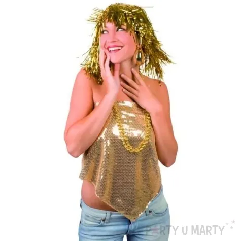 peruka party foliowa lux zlota partytino