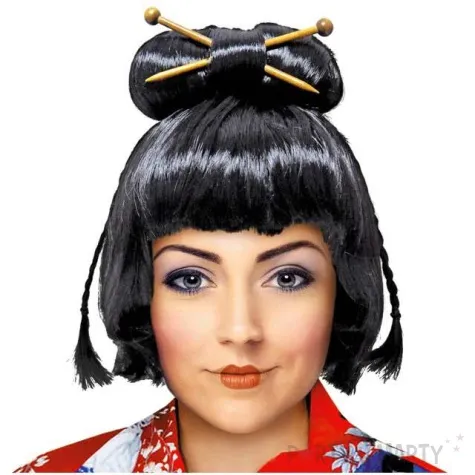 peruka party gejsza czarna kraszek