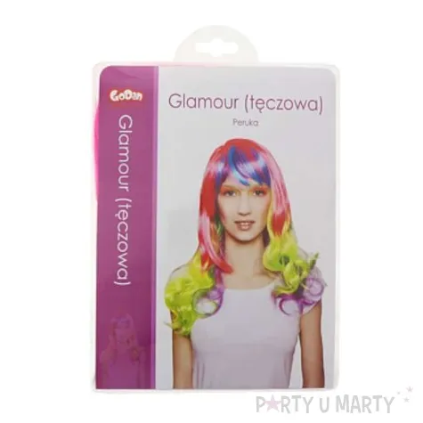 peruka party glamour teczowa