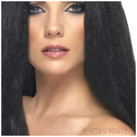 peruka party gwiazda dlugie proste wlosy czarna smiffys